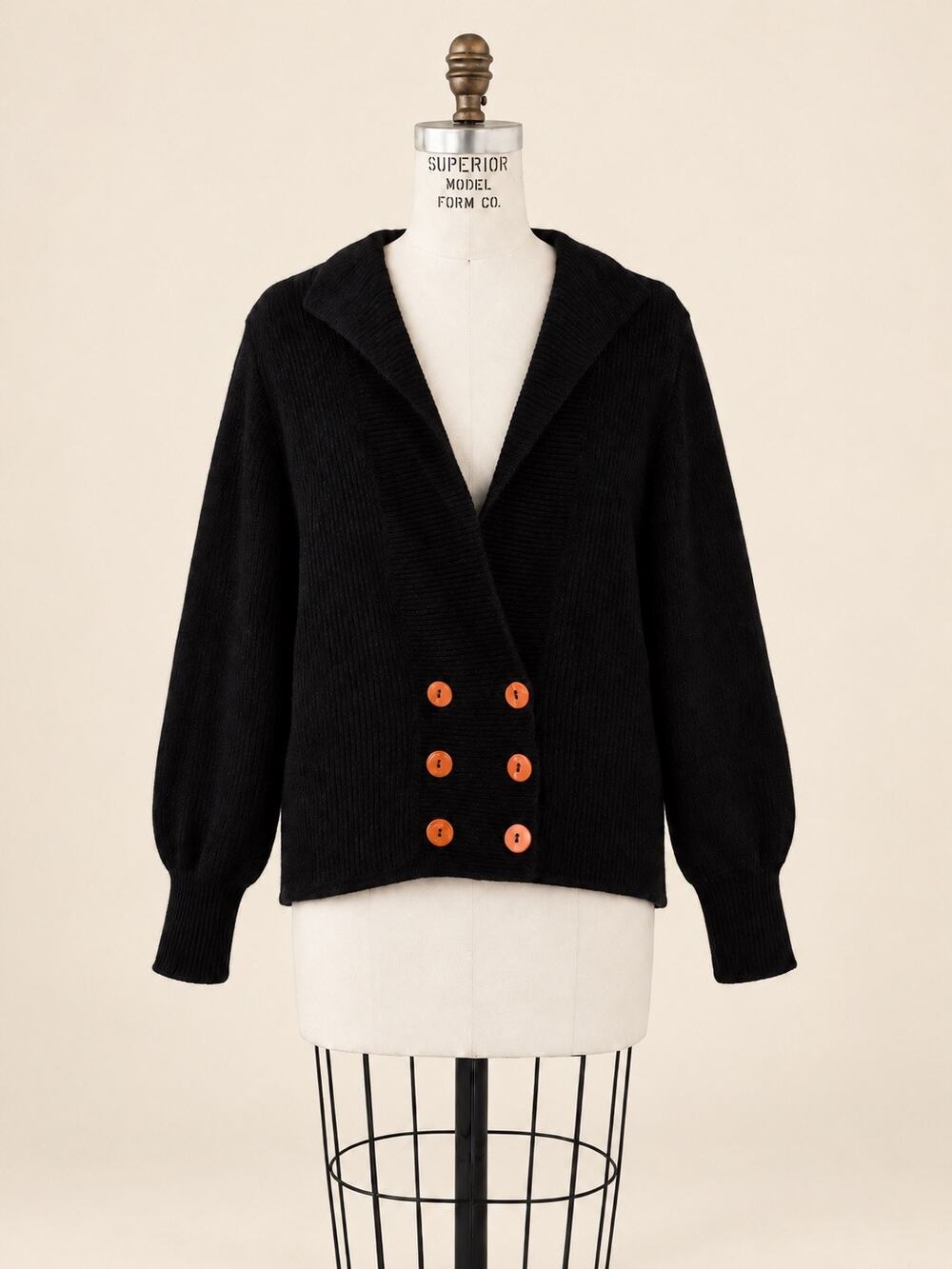 Vintage 1980s Richard & Co. Black Angora Cardigan – Size Small